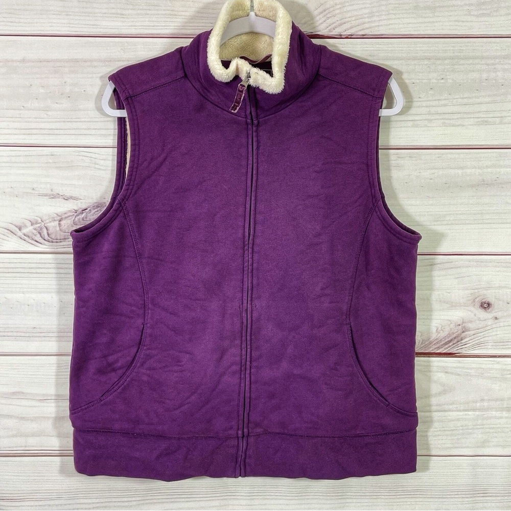 L.L. Bean Purple Fleece Vest Size L